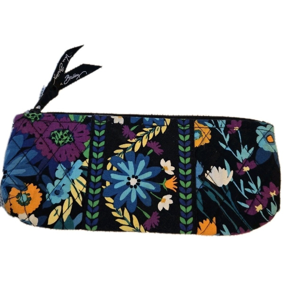 Vera‎ Bradley Quilted Zip Eyeglass Sunglasses Case Pouch Retired Blue Floral 9"